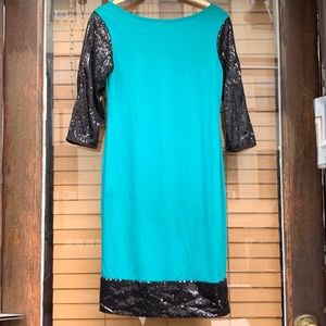 Elisa B turquoise gorgeous midi dress
